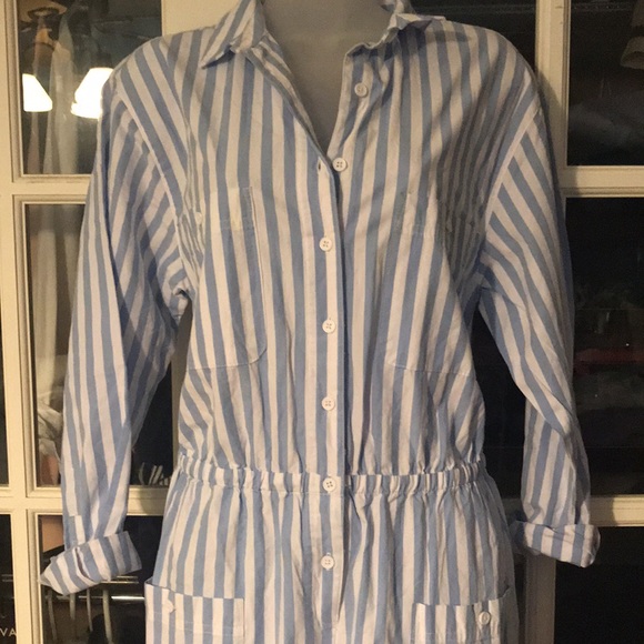 Urban Outfitters Pants - URBAN OUTFITTERS sky blue striped jumpsuit